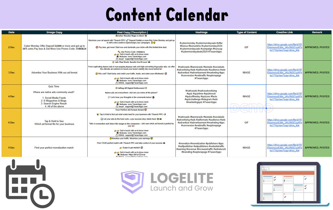 Content Calendar