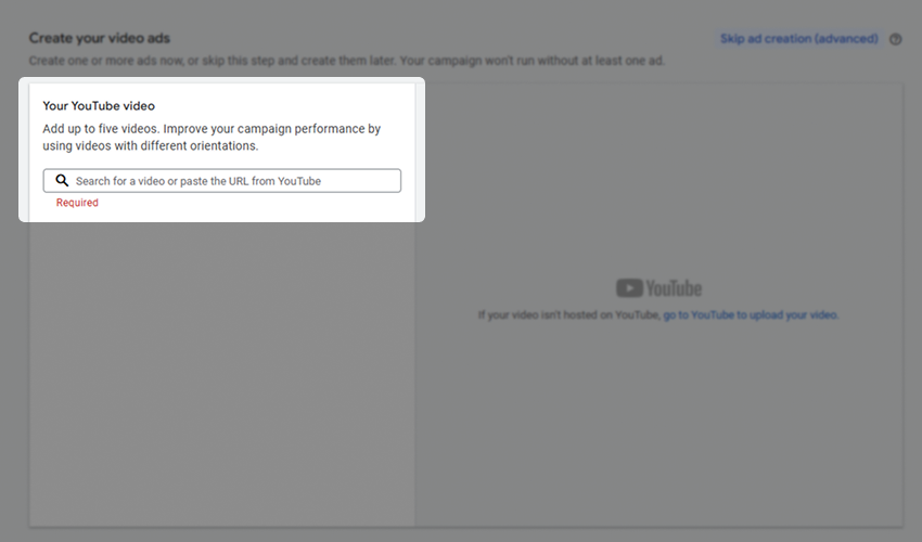 Create your video ad